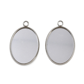 304 Настройки кабошон из нержавеющей стали кулон, овальные