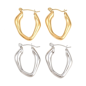 Полые самородки 304 серьги-кольца из нержавеющей стали