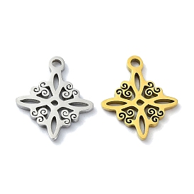 304 Stainless Steel Charms, Laser Cut, Witch Knot Charms