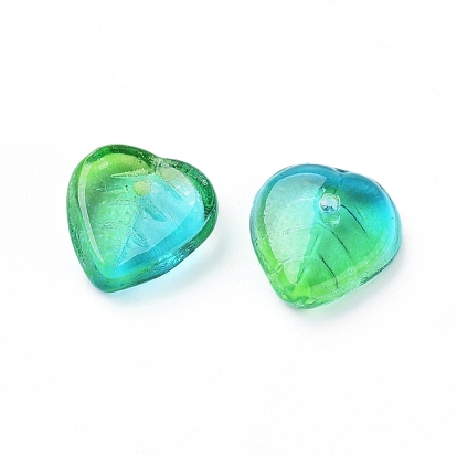 Czech Glass Beads, Electroplated/Dyed/Transparent, Leaf