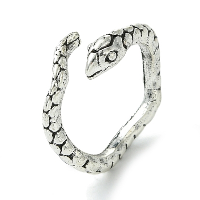 Snake Alloy Open Cuff Rings, Lead Free & Cadmium Free