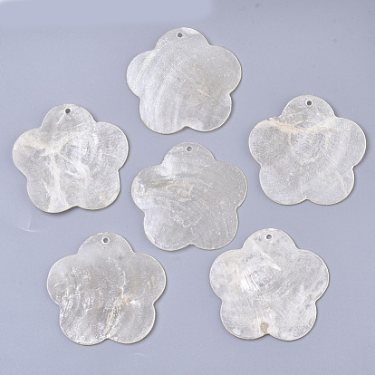 Natural Capiz Shell Big Pendants, Flower