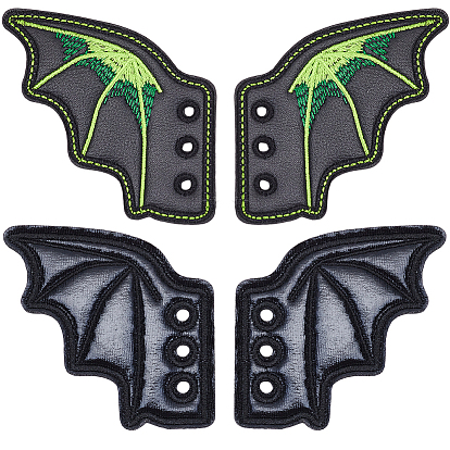 2 пары 2 стили пряжка для обуви из искусственной кожи на Хэллоуин для самостоятельного изготовления аксессуара для обуви, крылья