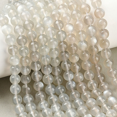 Натуральный белый лунный камень бисер пряди, круглые