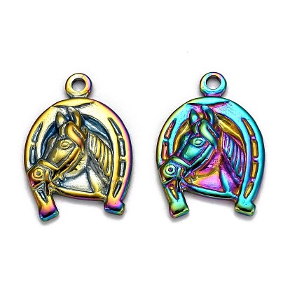 Ion Plating(IP) 304 Stainless Steel Pendants, Horse Shoe
