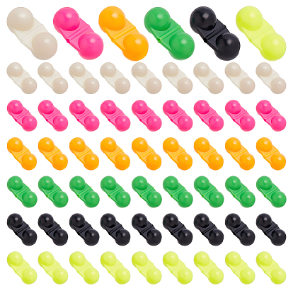 60 шт. 6 цвета АБС-пластик и углеродистая сталь рыболовные двойные погремушки колокольчики бусины