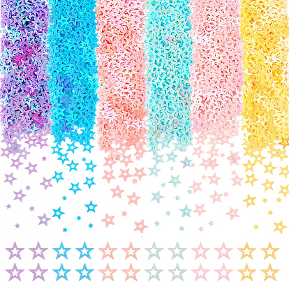 180g 6 Farben Kunststoff Pailletten Perlen, Nähen von Basteldekorationen, Stern