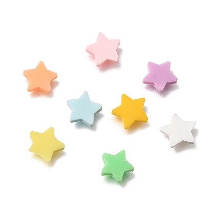 Luminous Handmade Polymer Clay Cabochons, Star, Glow in the Dark