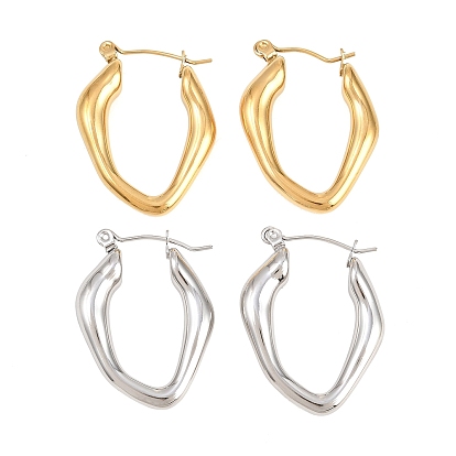 Полые самородки 304 серьги-кольца из нержавеющей стали