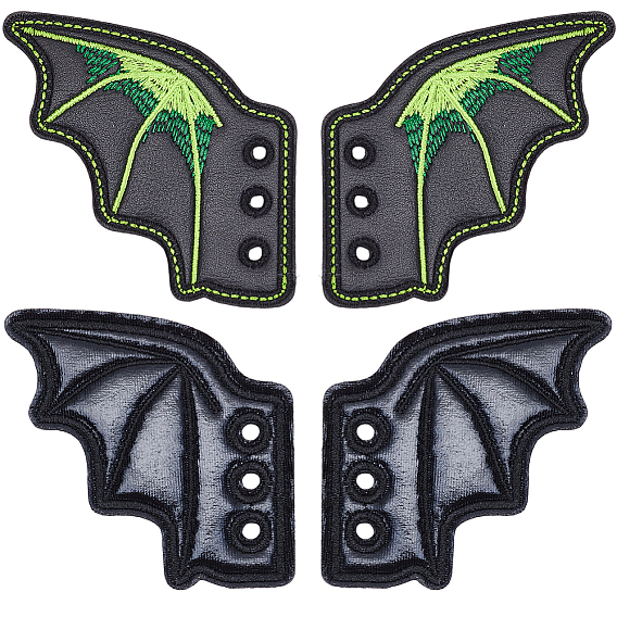 2 пары 2 стили пряжка для обуви из искусственной кожи на Хэллоуин для самостоятельного изготовления аксессуара для обуви, крылья