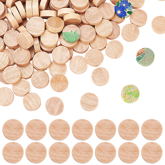 200шт. листов древесины, плоско-круглые