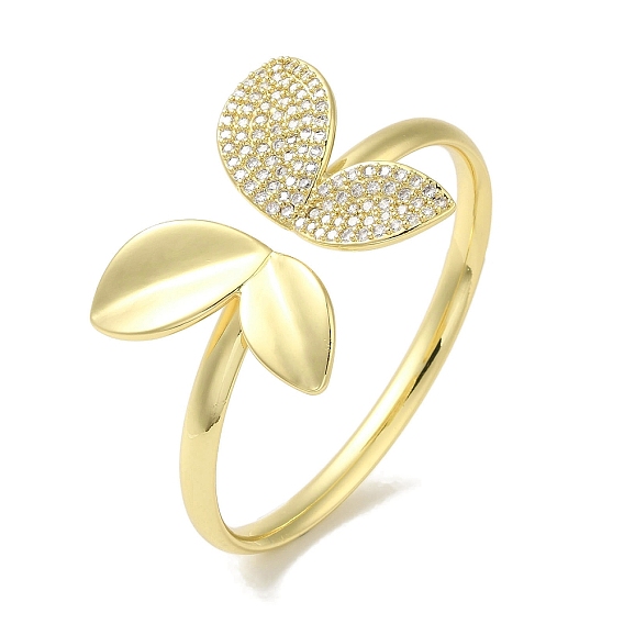 Браслеты из латуни с микро-паве, прозрачные браслеты с бабочкой и кубическим цирконием, открытые манжеты для женщин, без кадмия и без свинца, долговечный