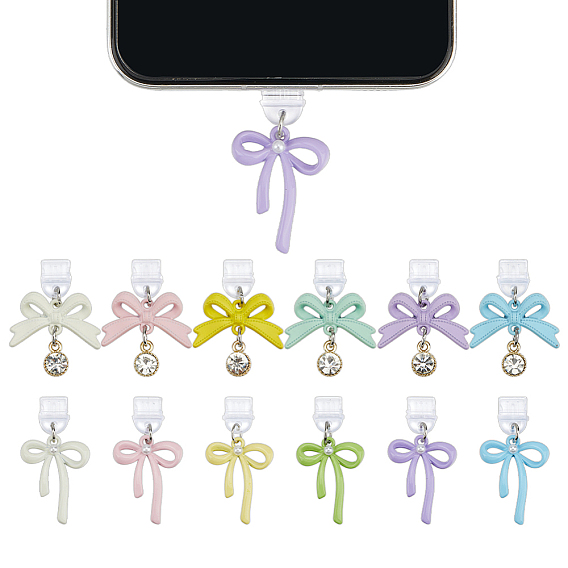 12шт. ПВХ мобильные пылезащитные заглушки, Сплав с подвесками, платина