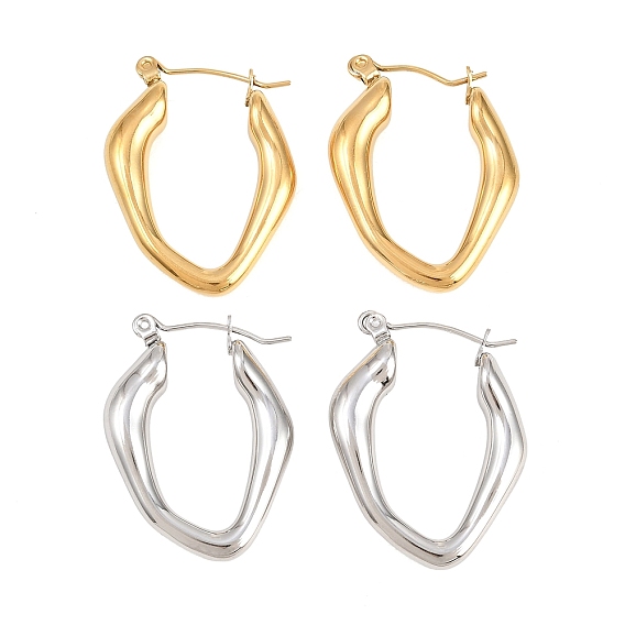 Полые самородки 304 серьги-кольца из нержавеющей стали