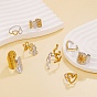 304 Stainless Steel Cuff Open Rings for Women, Golden & Stainless Steel Color