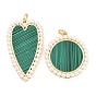 Латунь с подвесками из синтетического малахита, с кромкой из АБС-пластика, имитирующей жемчуг, реальный 18 k позолоченный, долговечный, стойки покрытие, без свинца и без кадмия