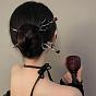 Vintage Alloy Hairpin with Rose Flower for Women's Retro Updo Hairstyle