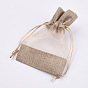 Cotton Packing Pouches, Drawstring Bags, with Organza Ribbons