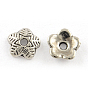 5 -petal style tibétain bouchons en alliage de perles, sans cadmium et sans plomb, fleur, 6x1.5mm, trou: 1 mm, environ 8333 pcs / 1000 g