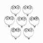 Tibetan Style Alloy Bead Frames, Heart, Cadmium Free & Lead Free