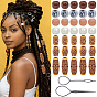 1Bag Plastic Hair Braiding Tool, Hair Braider Hair Twist Tool Kit and Combs, for Hair Styling Accessories, with Acrylic Beads and Wood Beads