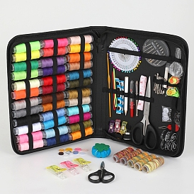 206 kits de herramientas de costura diy, incluyendo 41 hilo de coser de colores, agujas, marcador de punto, tijeras, cojines, enhebrador automático fácil