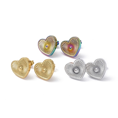 Ионное покрытие (ip) 304 серьги-гвоздики из нержавеющей стали для женщин, сердце