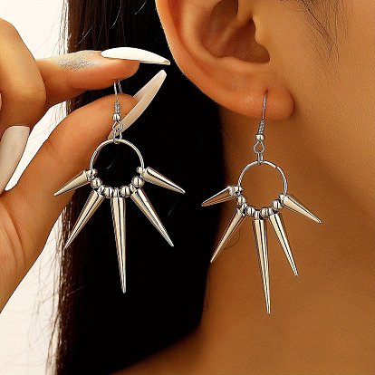 Серьги-подвески из сплава и стекла, платина