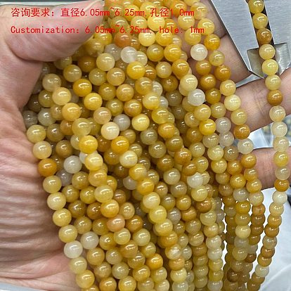 Natural Old Topaz Jade Beads Strands, Round