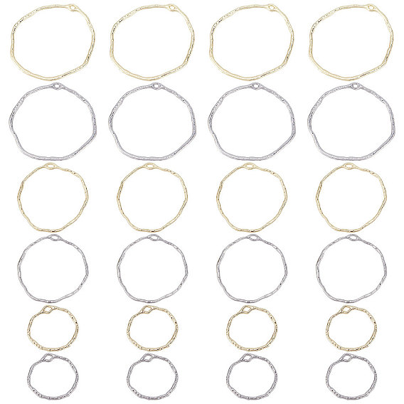 36шт 6 стили подвески из сплава с открытой спиной, для diy уф смолы, эпоксидная смола, Прессованные цветочные украшения, кольцо