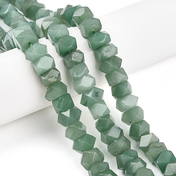 Естественный зеленый авантюрин бисер нитей, граненые, рондель