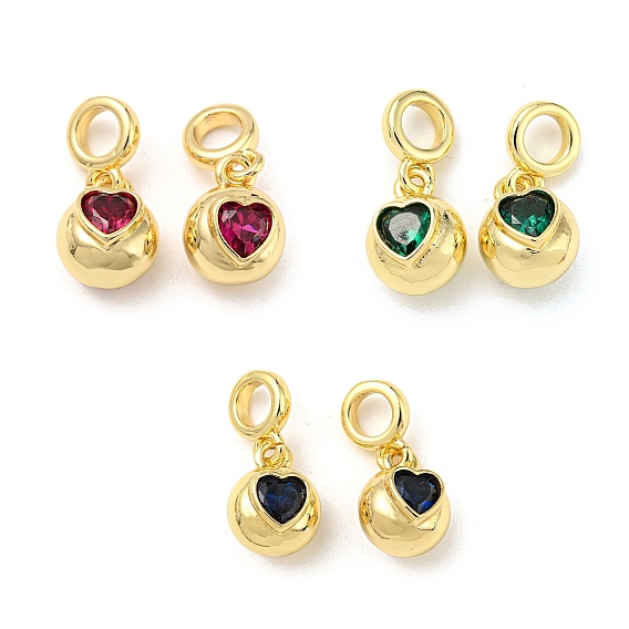 Латунь с кубическим цирконием подвеской, без кадмия и без свинца, сердце