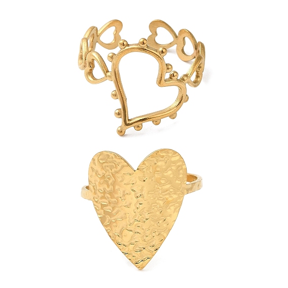 304 палец кольца из нержавеющей стали, кольцо в форме сердца для женщин, золотые