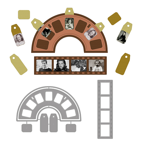 Углеродистая сталь разрезает трафареты, для diy scrapbooking, Фотоальбом, декоративная бумага для тиснения, цвет нержавеющей стали, этикетка, прямоугольник и арка