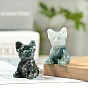 Резные фигурки исцеления собак из натуральных драгоценных камней, для украшения домашнего рабочего стола