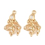 Brass Micro Pave Clear Cubic Zirconia Pendants, Koi Fish Charms
