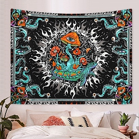 Polyester Mushroom Sun Wall Hanging Tapestry, Octopus Tapestry for Bedroom Living Room Decoration, Rectangle