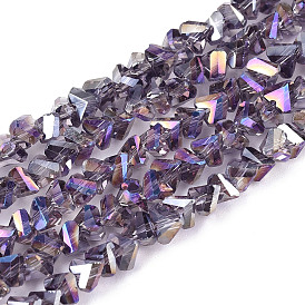 Гальванизируйте прозрачное стекло бисер нитей, треугольные, с покрытием AB цвета, граненые