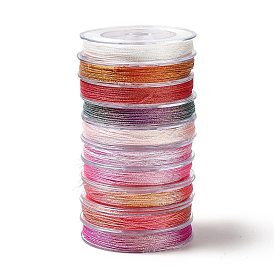 10 Rolls 10 Colors 6-Ply PET Polyester Cord, for Jewelry Making
