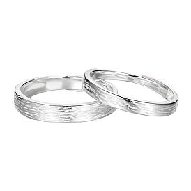 925 Sterling Silver Couple Rings, Light Luxury and Simple Design, Adjustable Open Rings