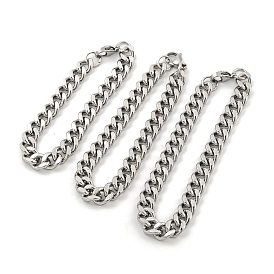 201 Stainless Steel Cuban Link Chain Bracelets for Women and Men