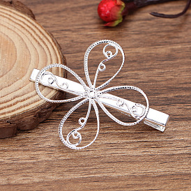 Hollow Flower Alloy Alligator Hair Clips Finding