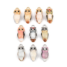Laiton émail pendentifs, charmes hibou