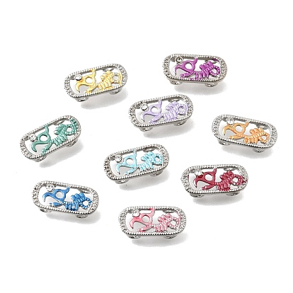 Латунные хрустальные стразы овальные со скелетом дракона многорядные звенья, Эмаль стиле, без кадмия и без свинца, стойки покрытие, платина