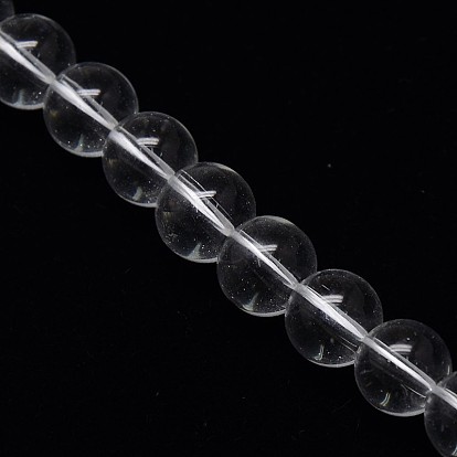 Abalorios de vidrio redondos, 10 mm, agujero: 1 mm, sobre 23 unidades / cadena, 15.3 pulgada