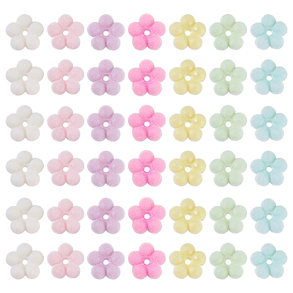60шт. непрозрачные акриловые бусины с бархатным покрытием, цветок