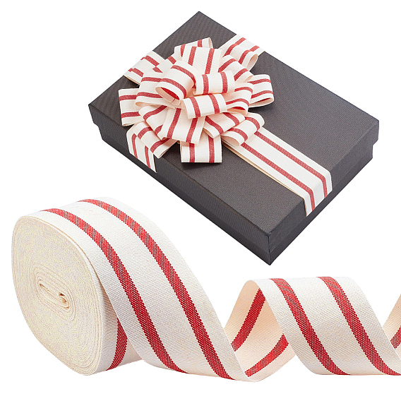 Ruban à rayures en polyester, pour la décoration de cadeau