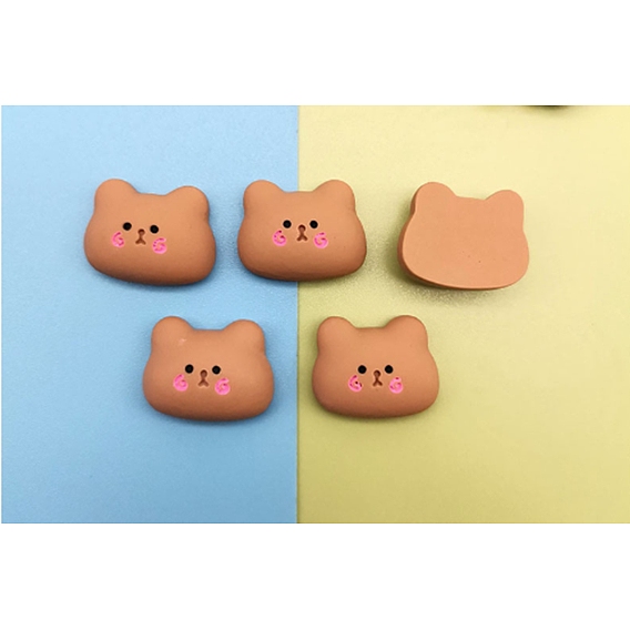 Непрозрачные кабошоны из смолы, матовые, медведь