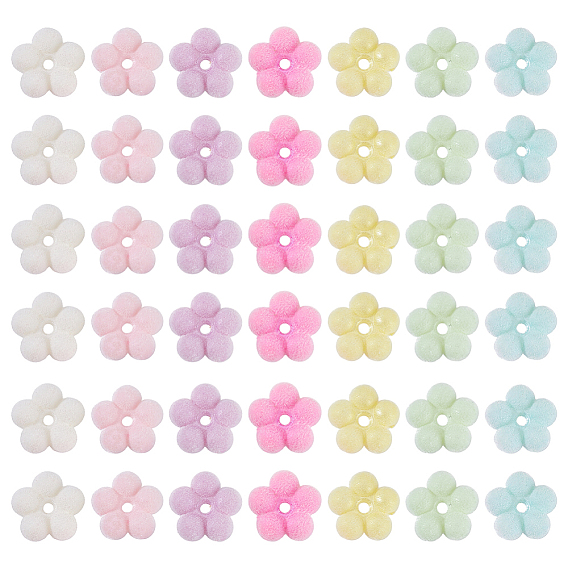 60шт. непрозрачные акриловые бусины с бархатным покрытием, цветок
