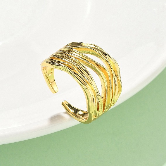 Латунь регулируемые манжеты кольца, без кадмия, без никеля и без свинца, для унисекс